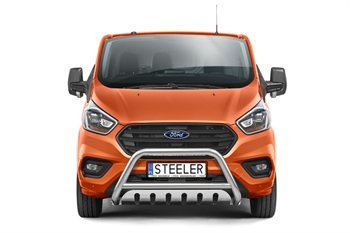 Bullbar i rustfri stål - til Ford Transit Custom Årgang 2018-2023